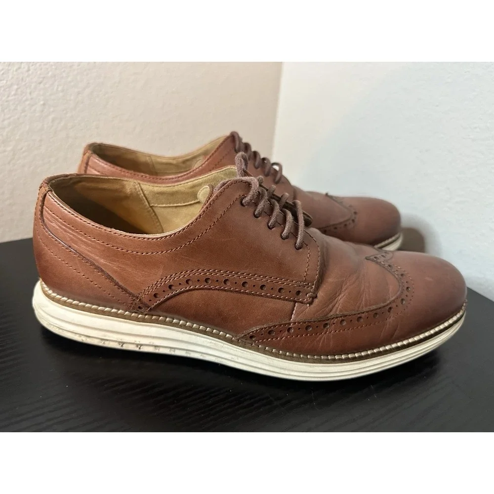 Size 9 - Cole Haan Men's Dress Shoes‎ Brown Leather Wingtip Oxford C26471